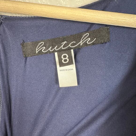 Hutch NWT by Anthropologie Women’s Jenessa Floral Flounce Mini Dress Navy Blue 8 - Picture 3 of 16